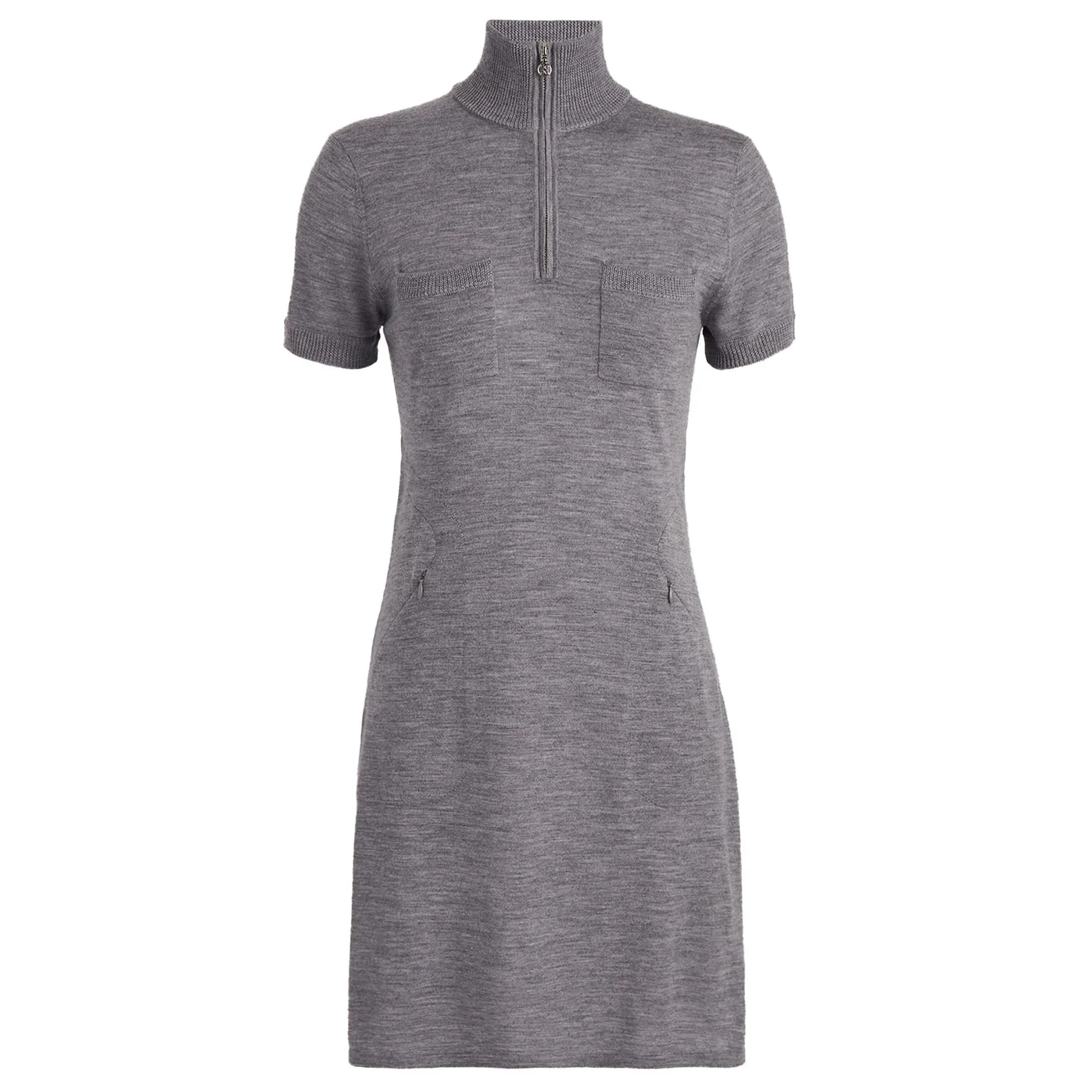Merino Wool Pocket Sweater Dress Heather Grey