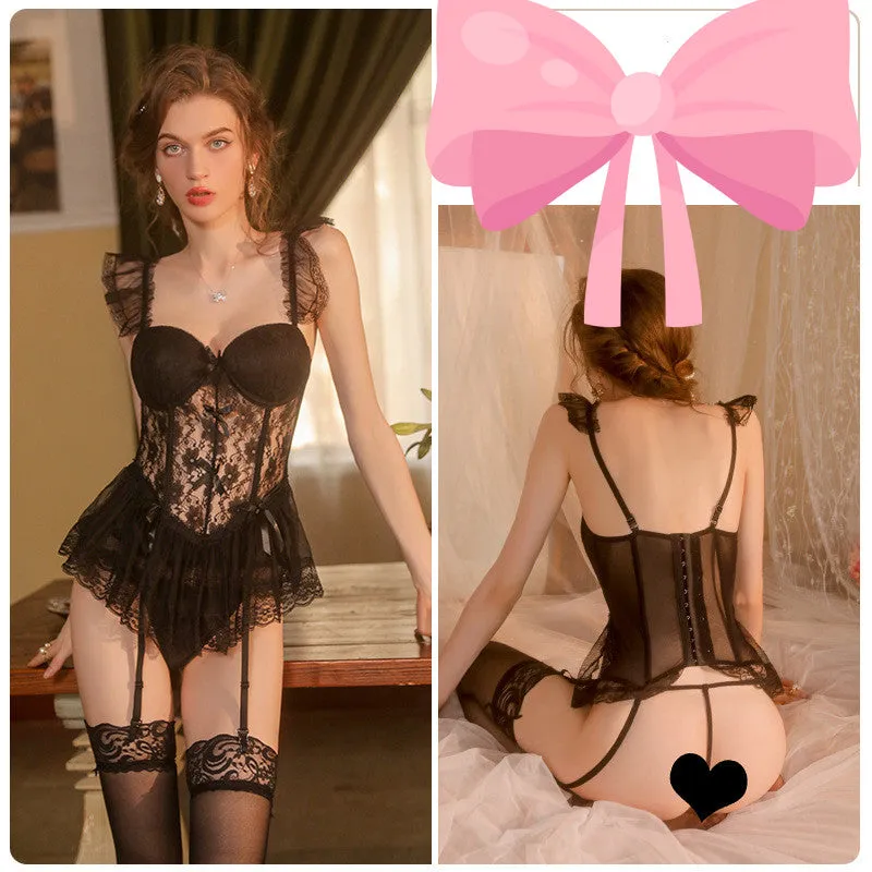 Mesh suspender skirt uniform suit  KF70512