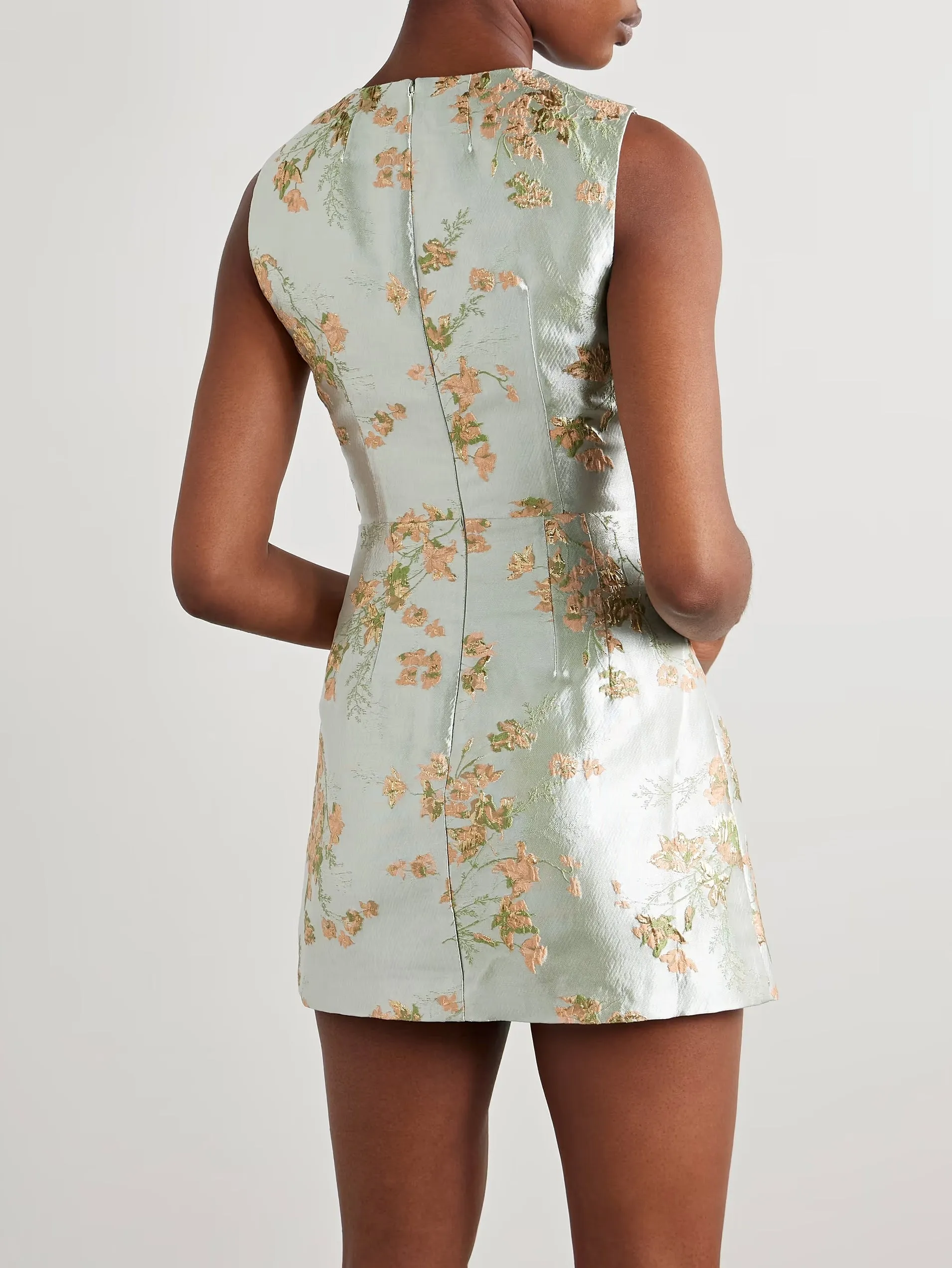 Metallic Brocade Mini Dress