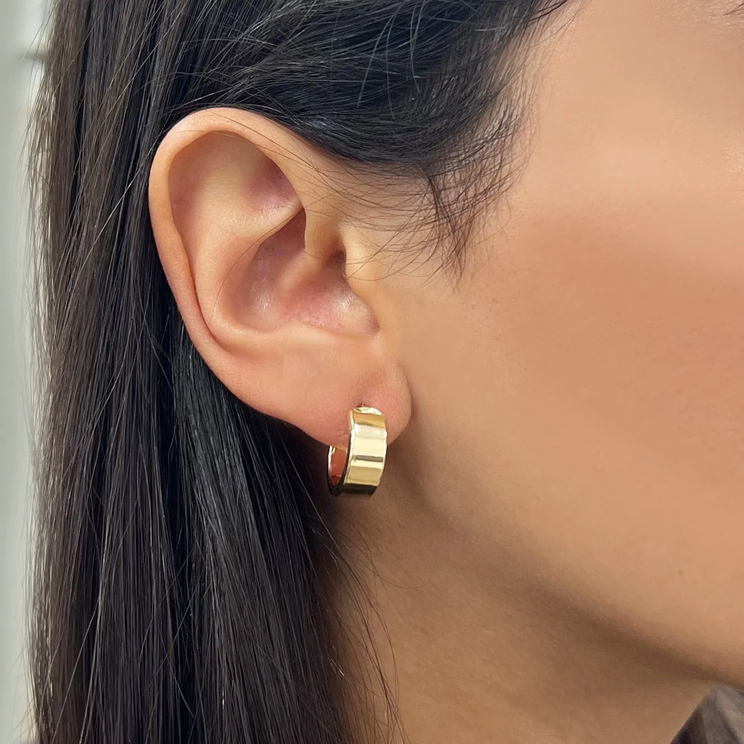 Mini Square Tube Huggie Hoop Earrings