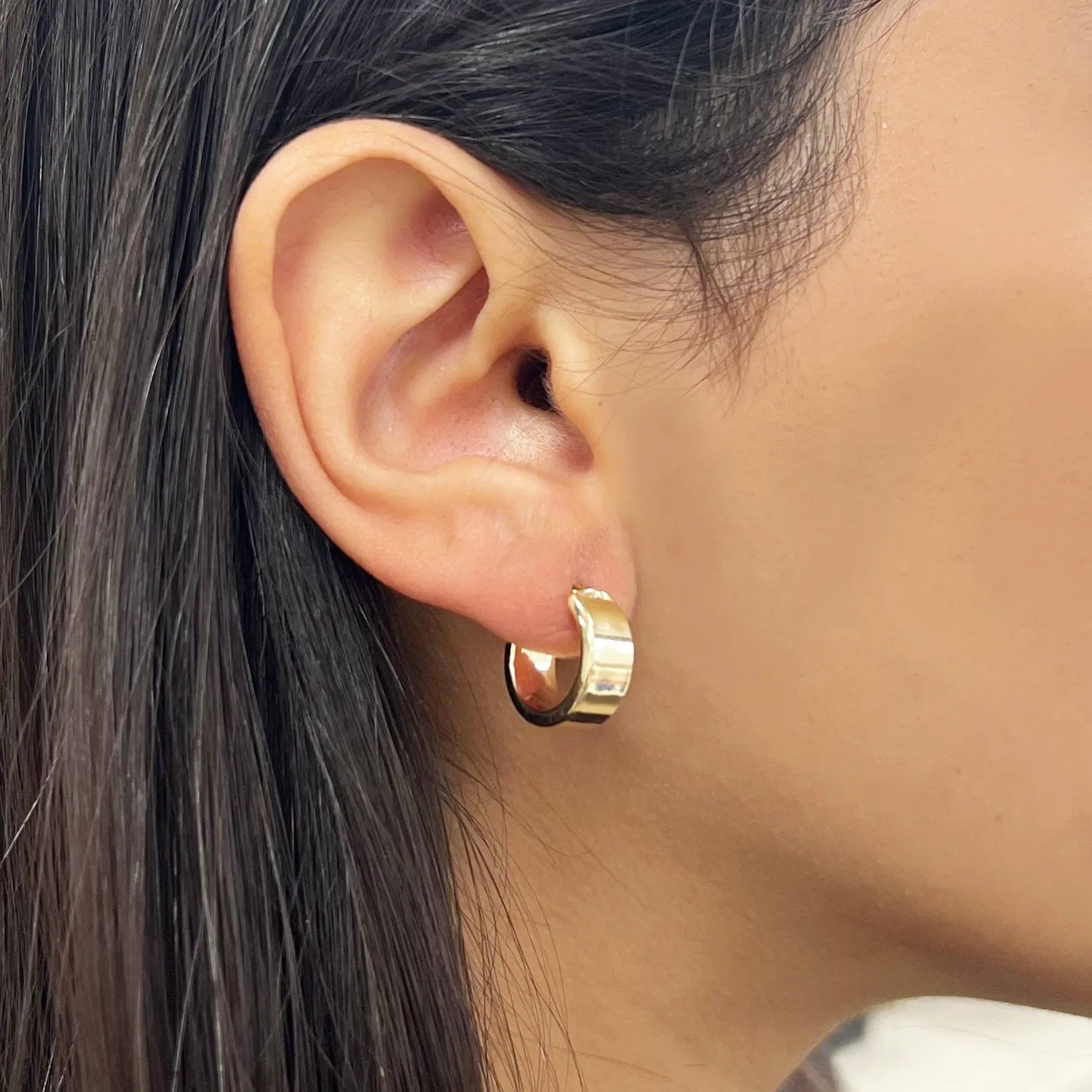 Mini Square Tube Huggie Hoop Earrings