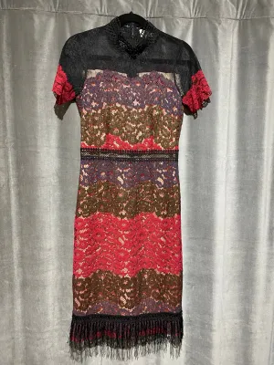 Miri High Neck Layered Lace Short Sleeved Dress