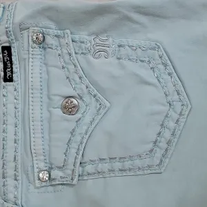 Miss Me Light Blue Shorts size 30 Beautiful Sky Color Frayed Hem Super Cute