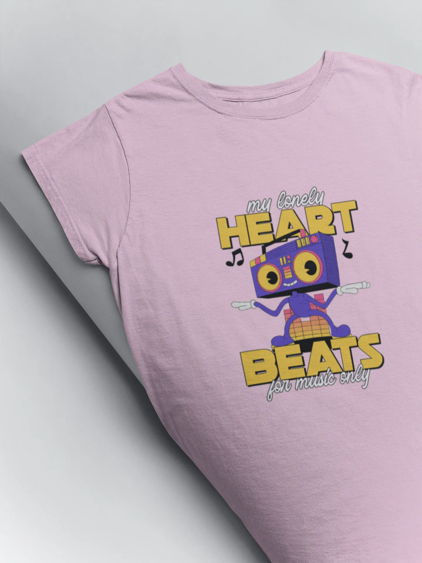 My heart beats for music printed t shirts