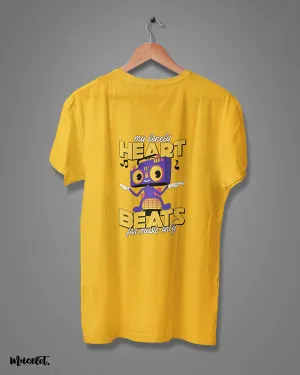 My heart beats for music printed t shirts