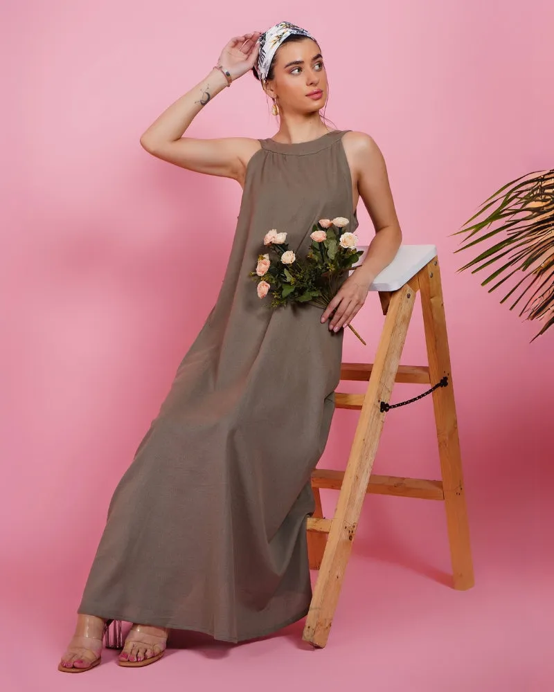 Mystic sandstone khadi maxi dress