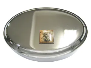 Nautical Old Ship Square Oval Trinket Jewelry Box