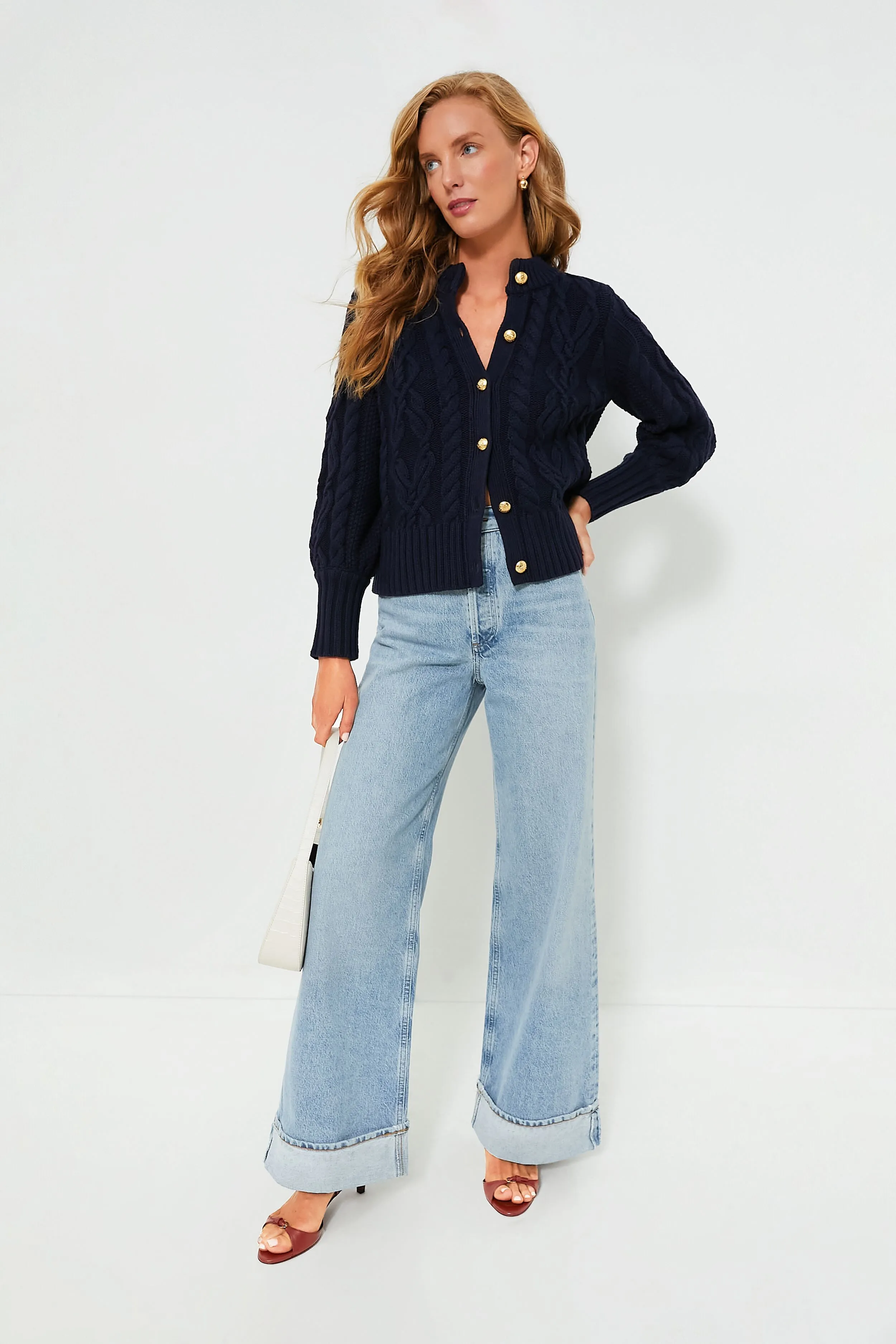 Navy Cotton Colette Cardigan