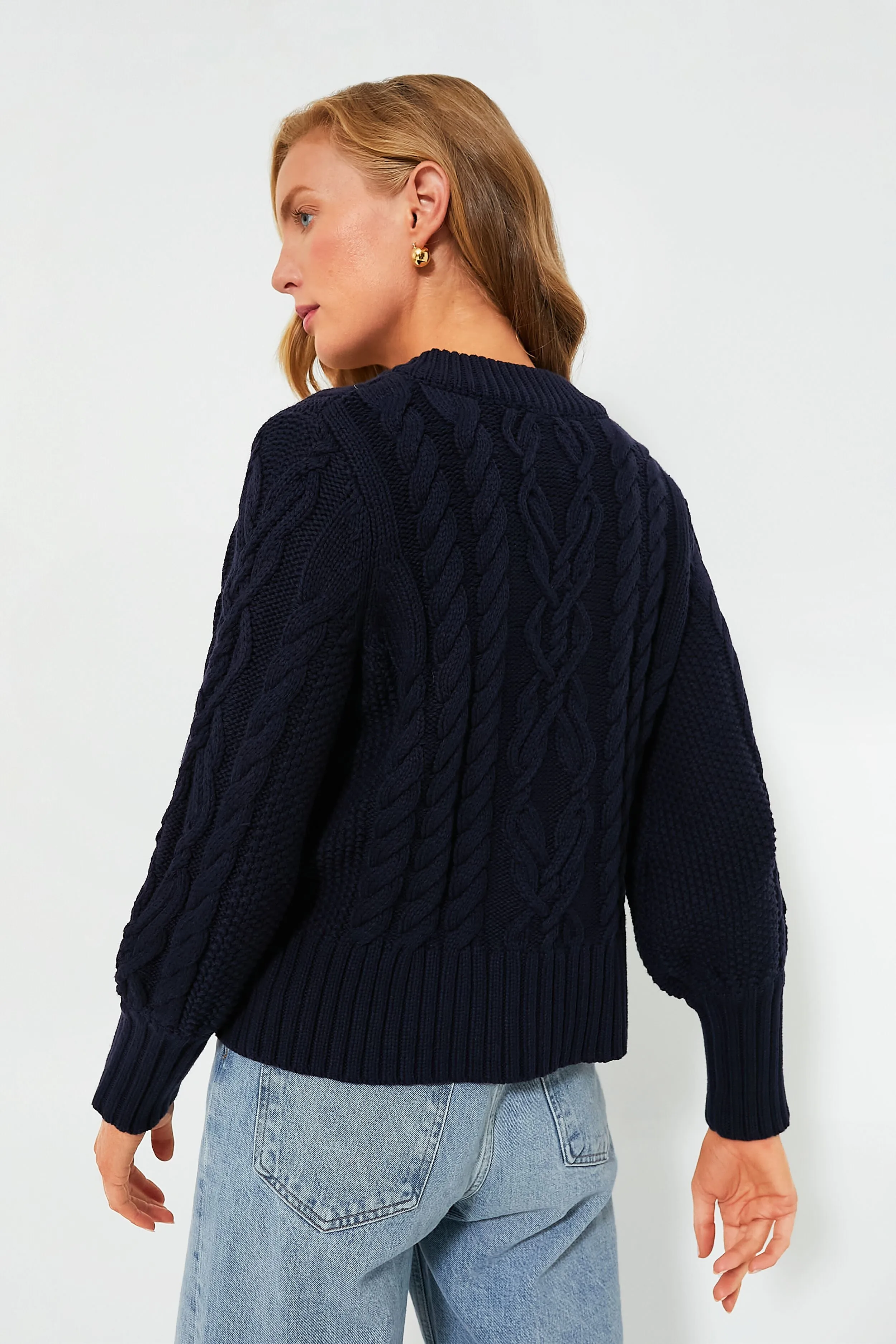 Navy Cotton Colette Cardigan