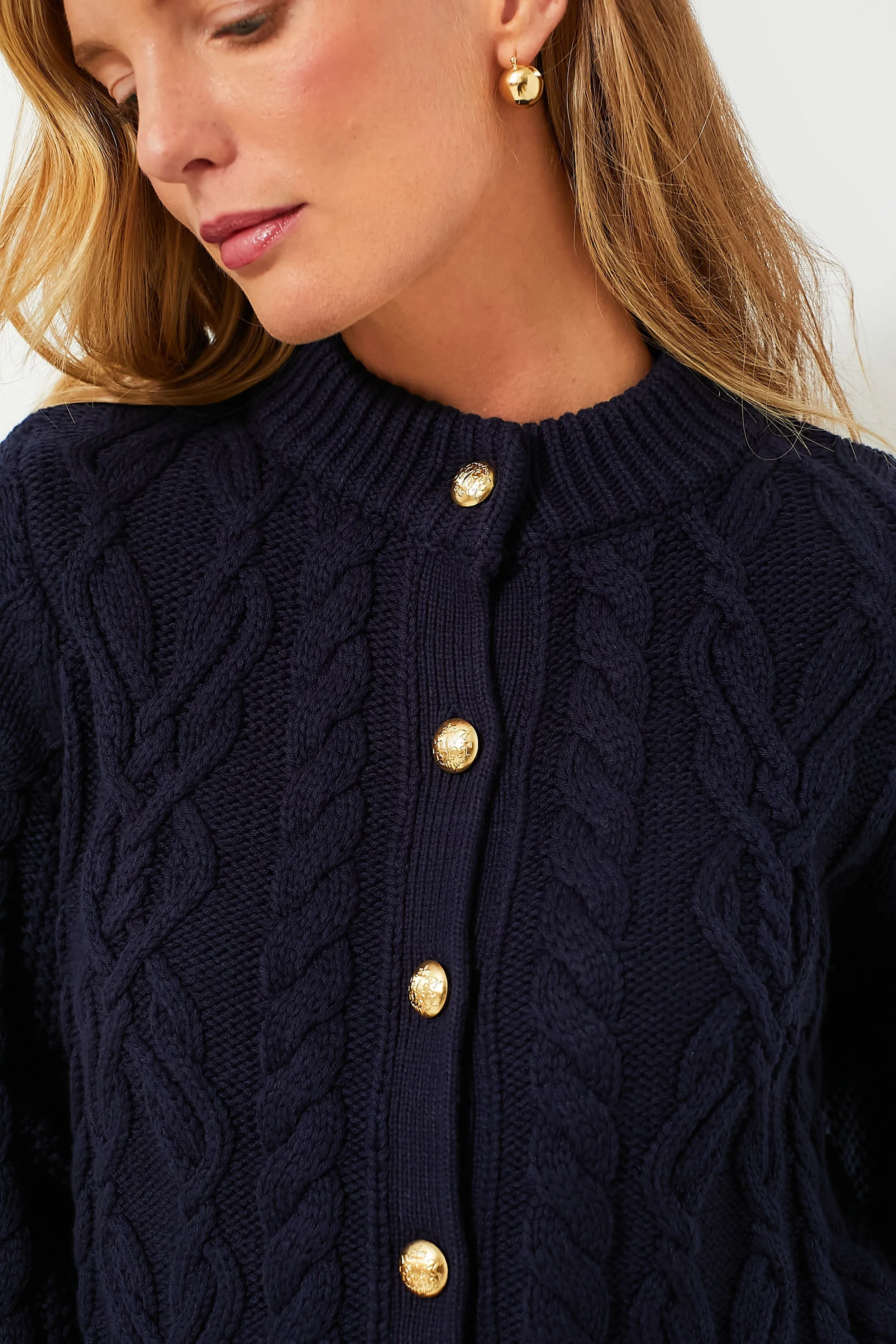 Navy Cotton Colette Cardigan