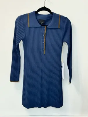 Navy Ribbed Sweater Dress