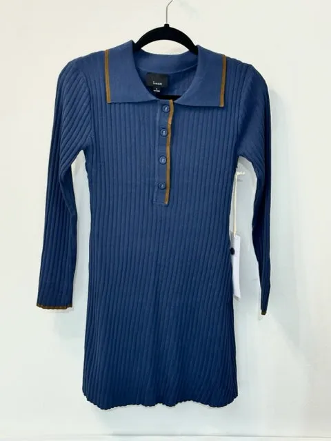 Navy Ribbed Sweater Dress