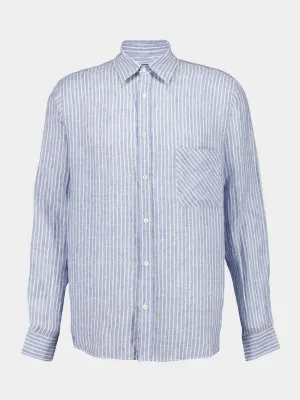 Navy Telles Linen Shirt