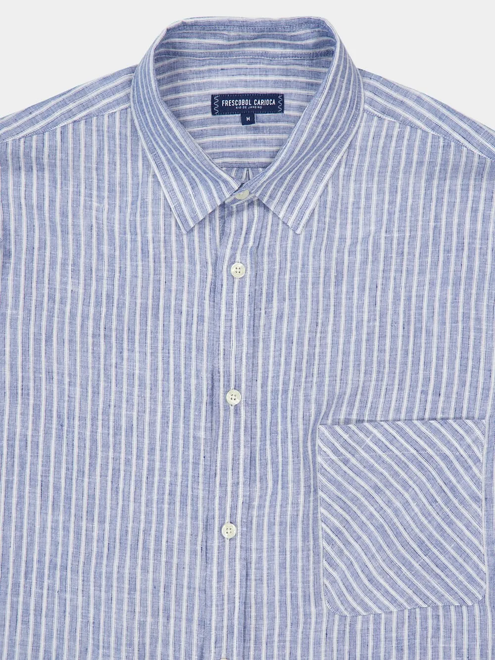 Navy Telles Linen Shirt