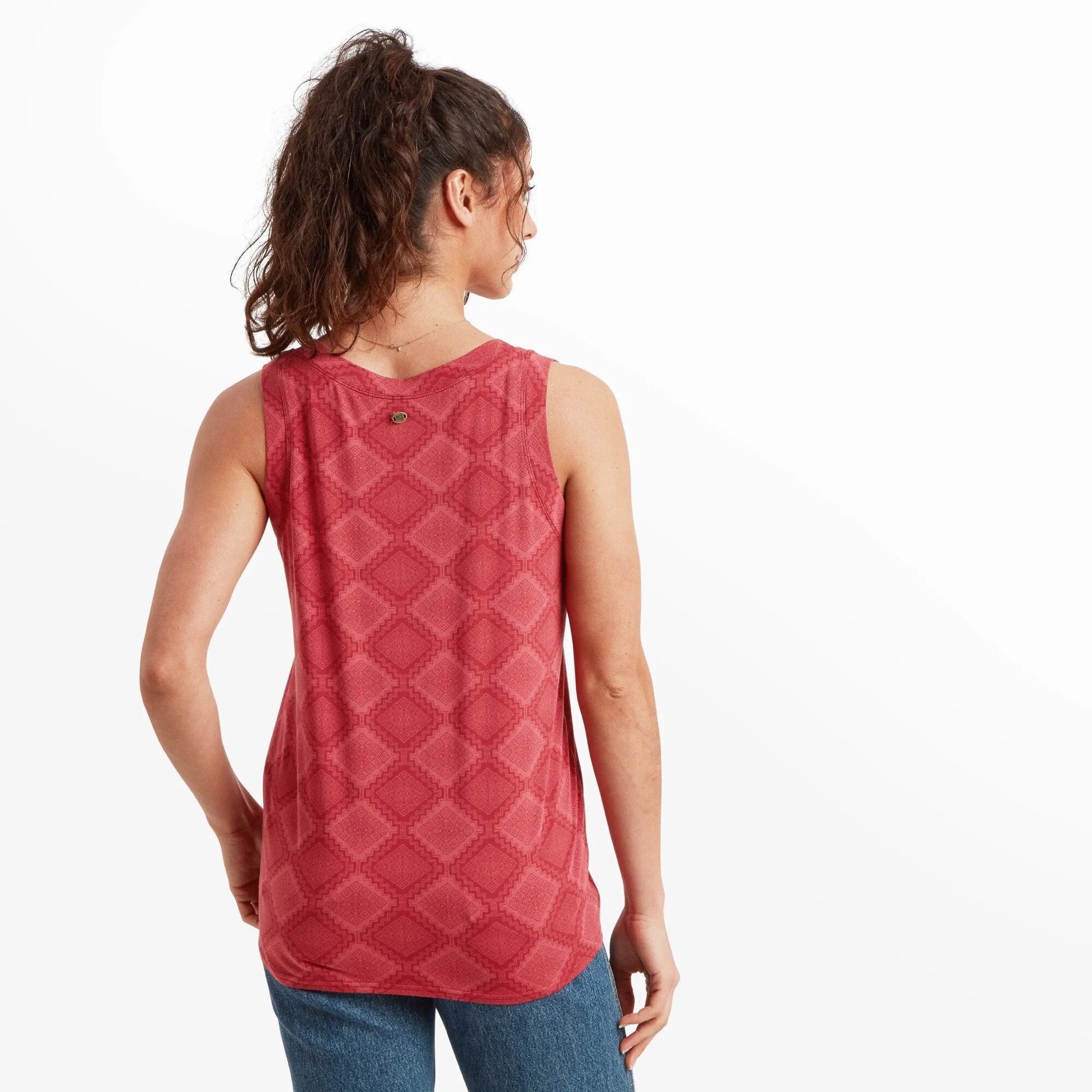 Neha V-Neck Tank Top - Mineral Red Barely There