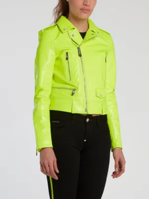 Neon Leather Biker Jacket
