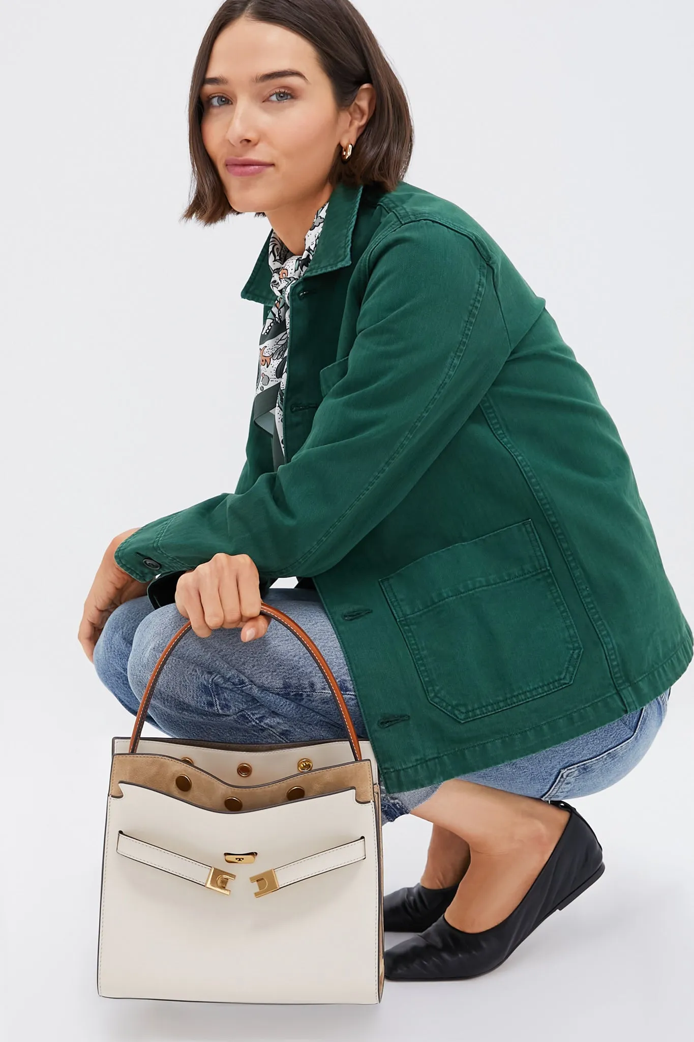 New Cream Lee Radziwill Small Double Bag