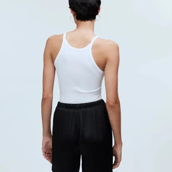 NEW Madewell Pull-On Shorts in Satin, Black