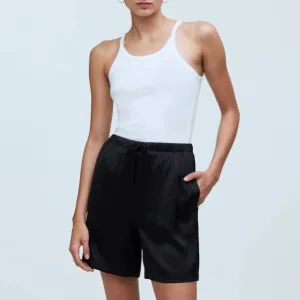 NEW Madewell Pull-On Shorts in Satin, Black
