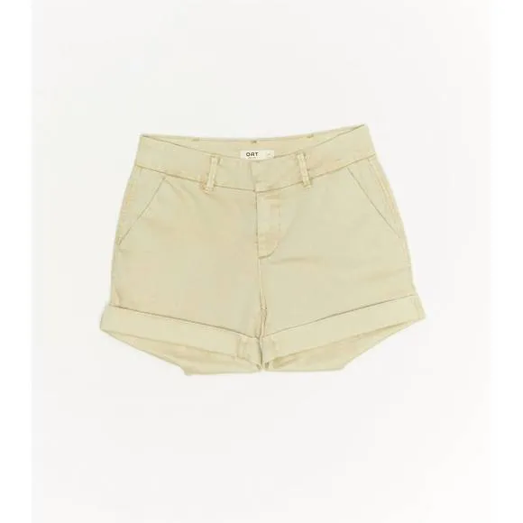 NEW OAT NEW YORK women's mid rise slit pocket shorts in new khaki