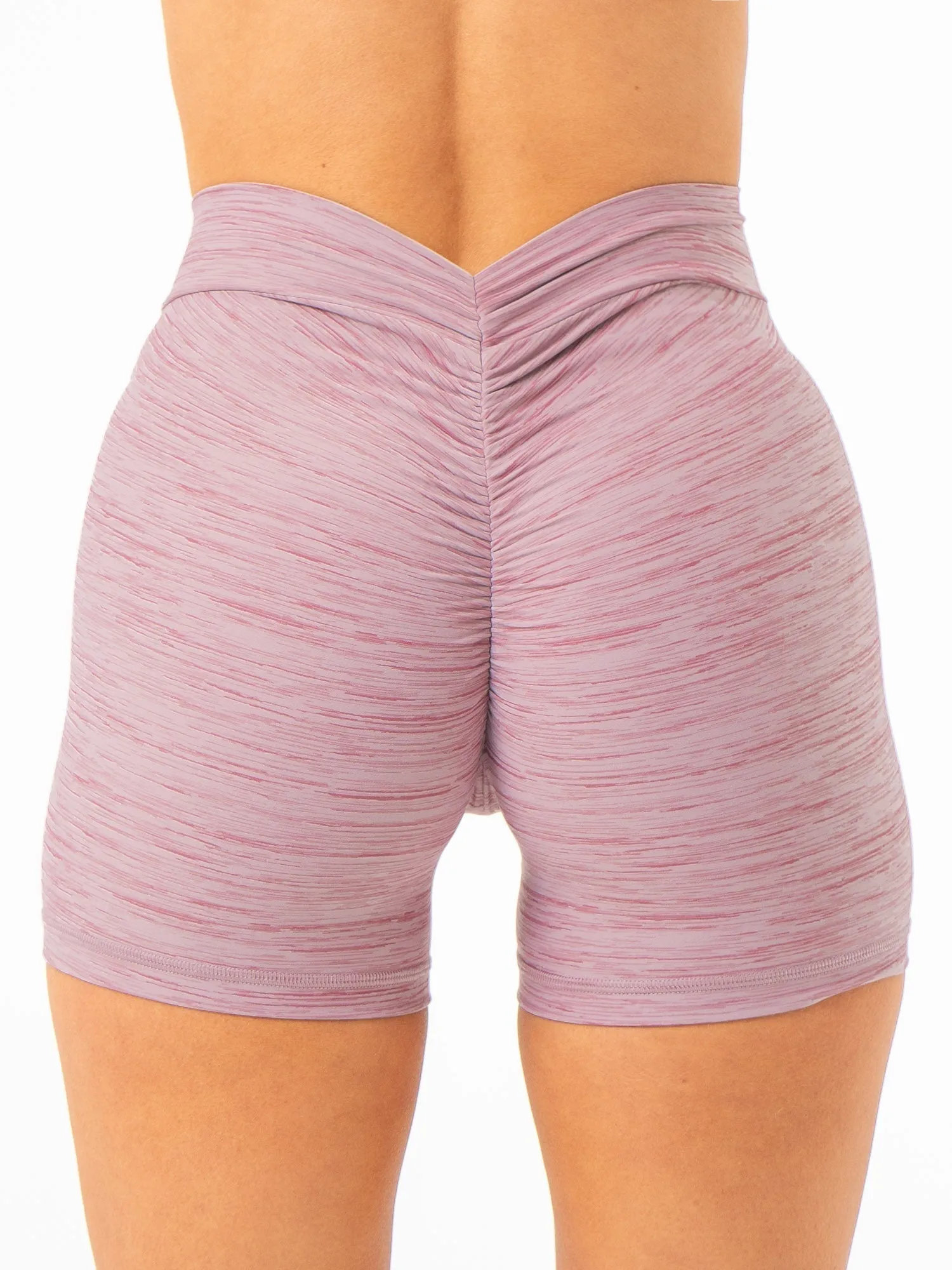 NKD V Scrunch Shorts - Mauve Marl