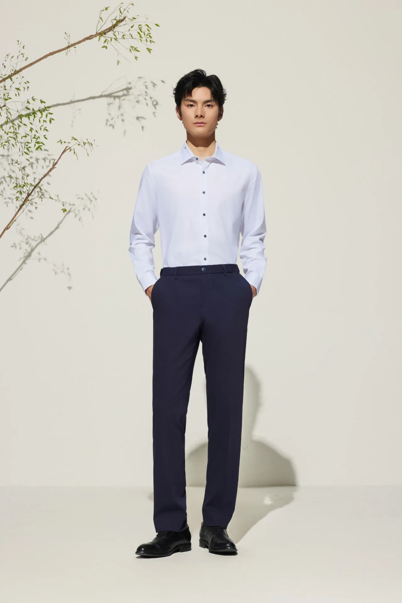 Non-Iron Silky Touch Smart Fit Twill Shirt with Design Detail