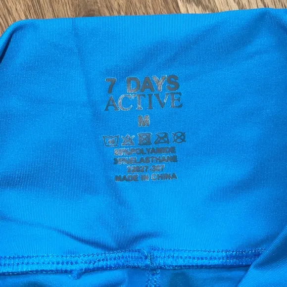 NWOT 7 Days Active Biker Shorts Size M Ocean Blue