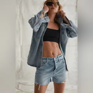 NWT PISTOLA “Connor” High Rise Denim Shorts in Oahu Vintage, Size 28