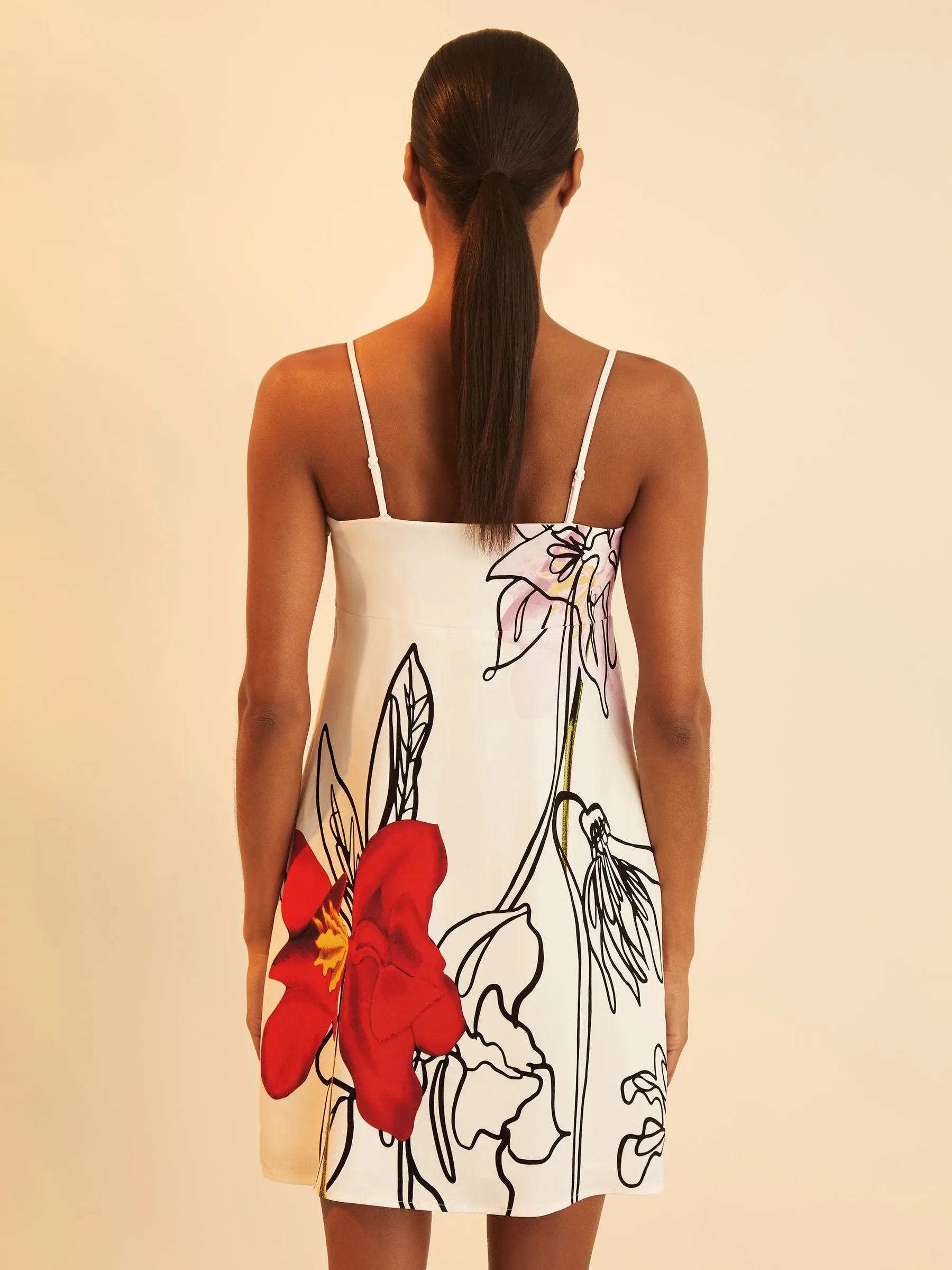 NYBG Floral-Print Mini Dress in Ivory