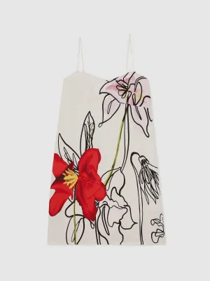 NYBG Floral-Print Mini Dress in Ivory