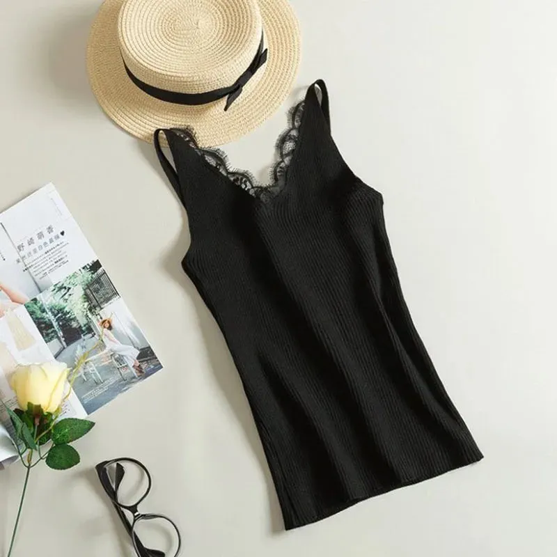 Obsidian Phoenix Sleeveless Knitted Tank Top