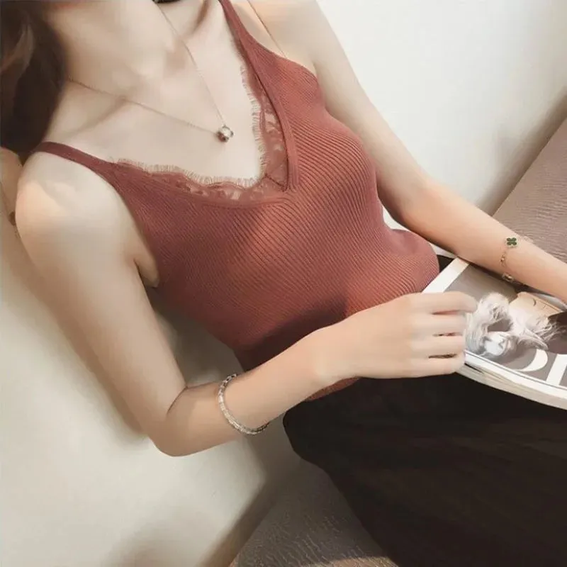 Obsidian Phoenix Sleeveless Knitted Tank Top