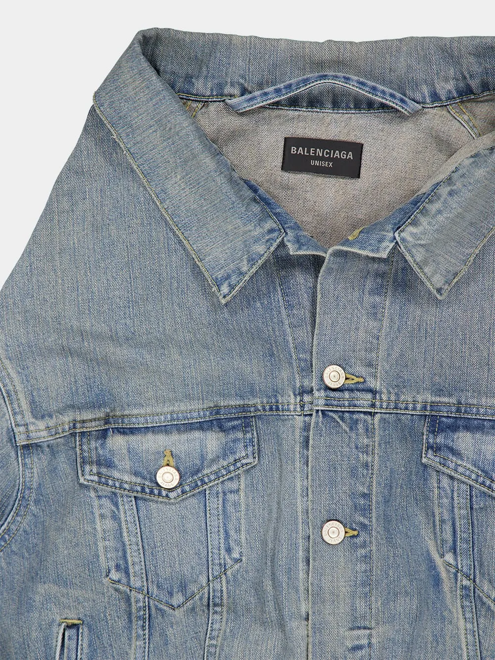 Off-Shoulder Selvedge Denim Jacket