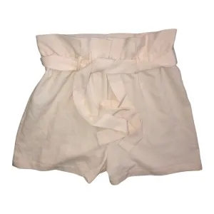 Olivia Grey Cream Belted Paper Bag Shorts Size Medium