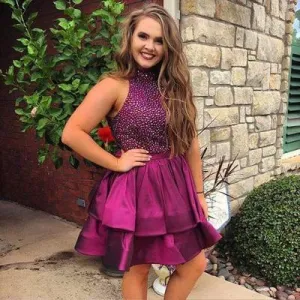Open Back Rhinestone Homecoming Dresses, Lovely Homecoming Dresses, Cheap Homecoming Dresses, SF0102