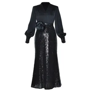Ophelia Sequins Patchwork Mermaid Dress