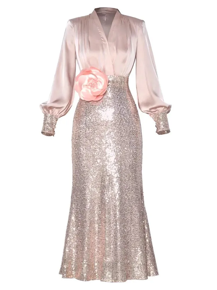 Ophelia Sequins Patchwork Mermaid Dress
