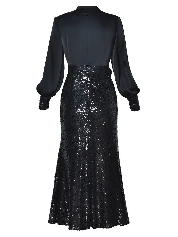 Ophelia Sequins Patchwork Mermaid Dress