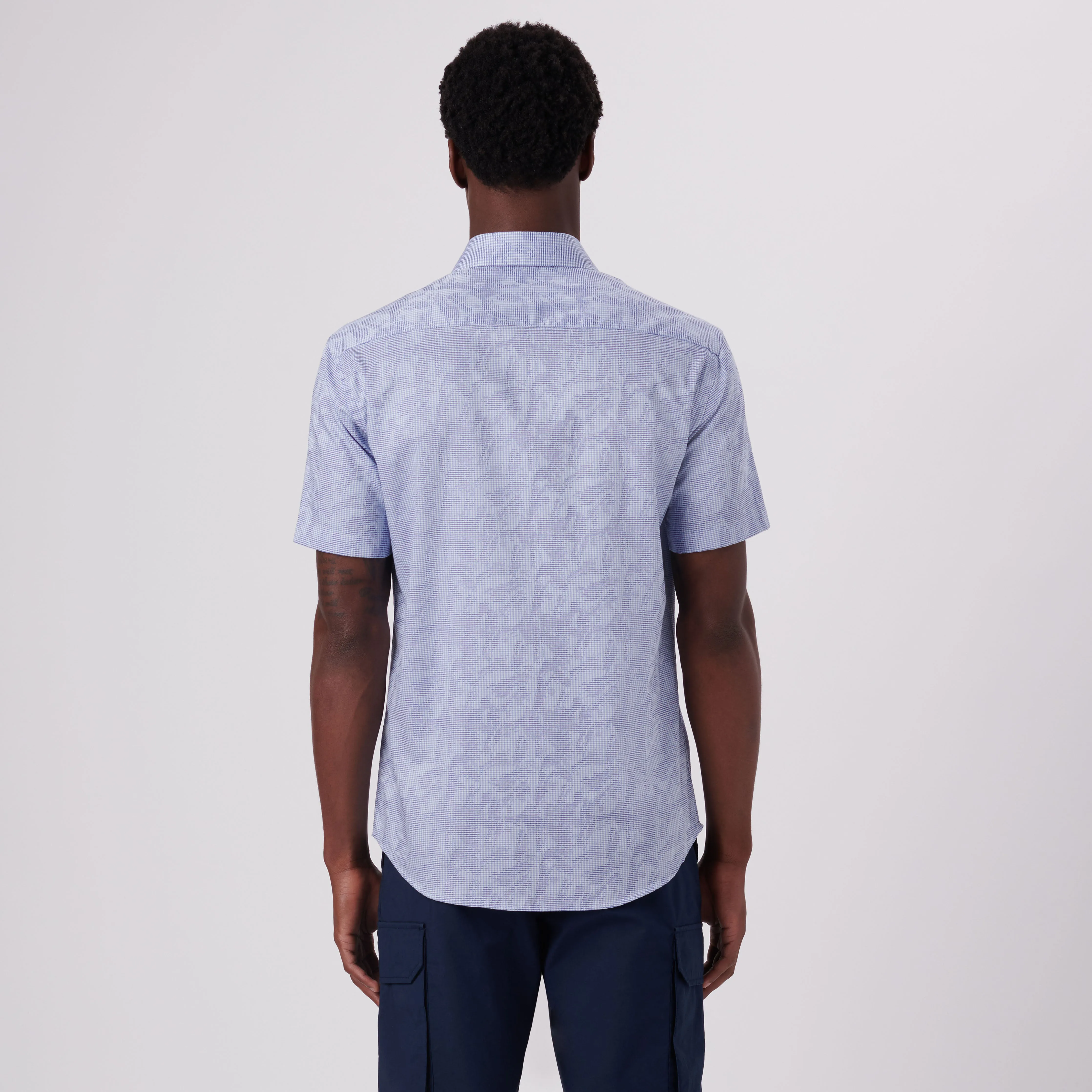 Orson Pin Check Print Short Sleeve Shirt
