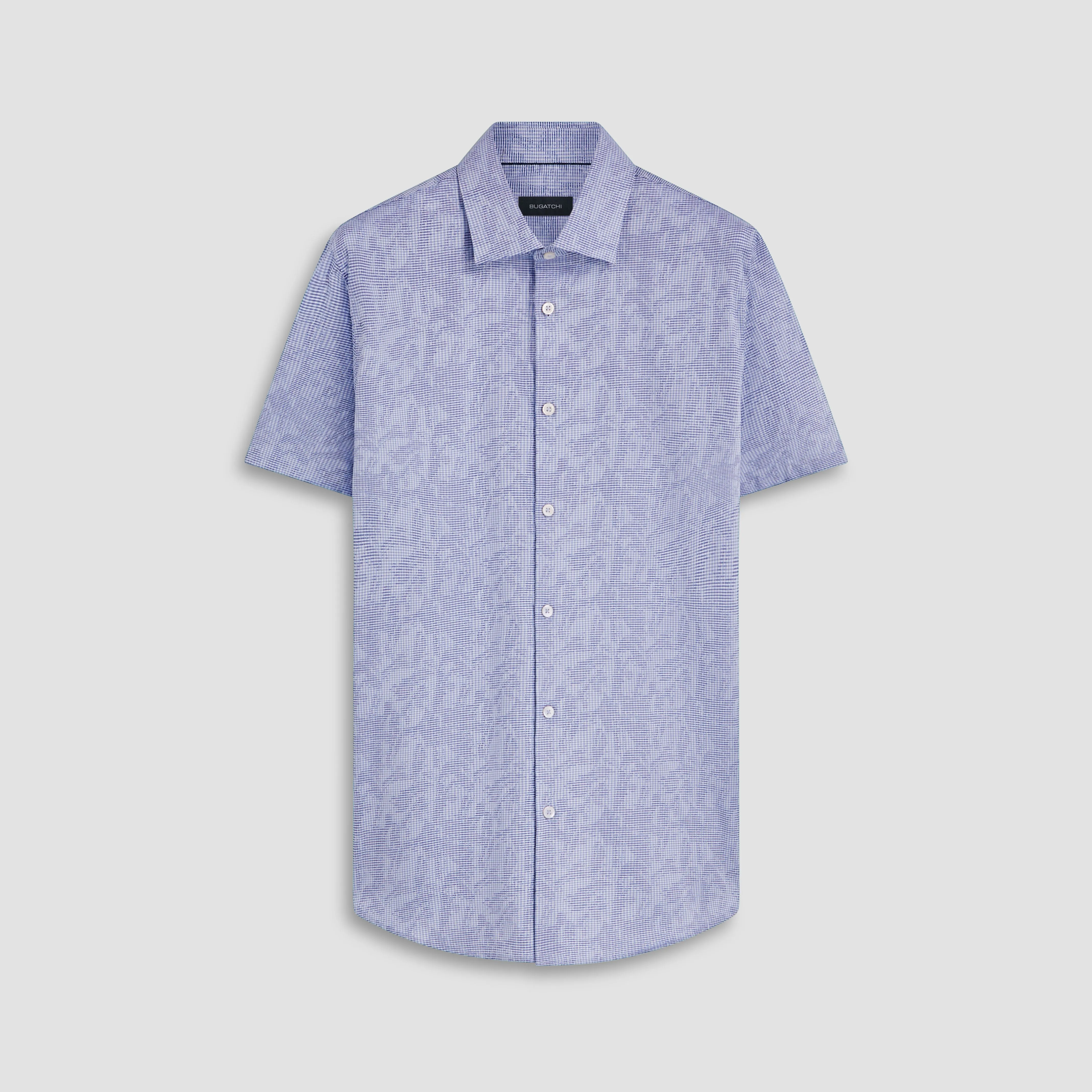 Orson Pin Check Print Short Sleeve Shirt