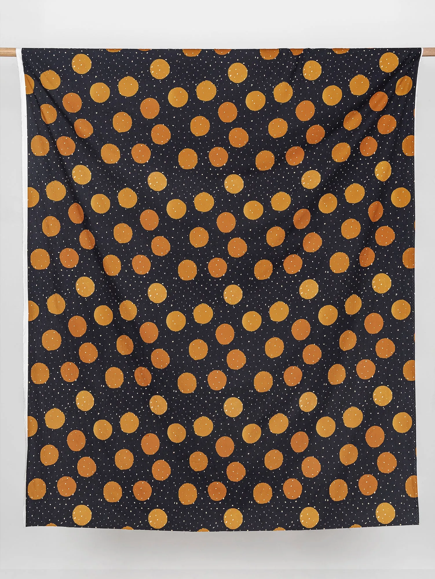 Oversize Polka Dot Print Cotton Poplin - Black   Bronze