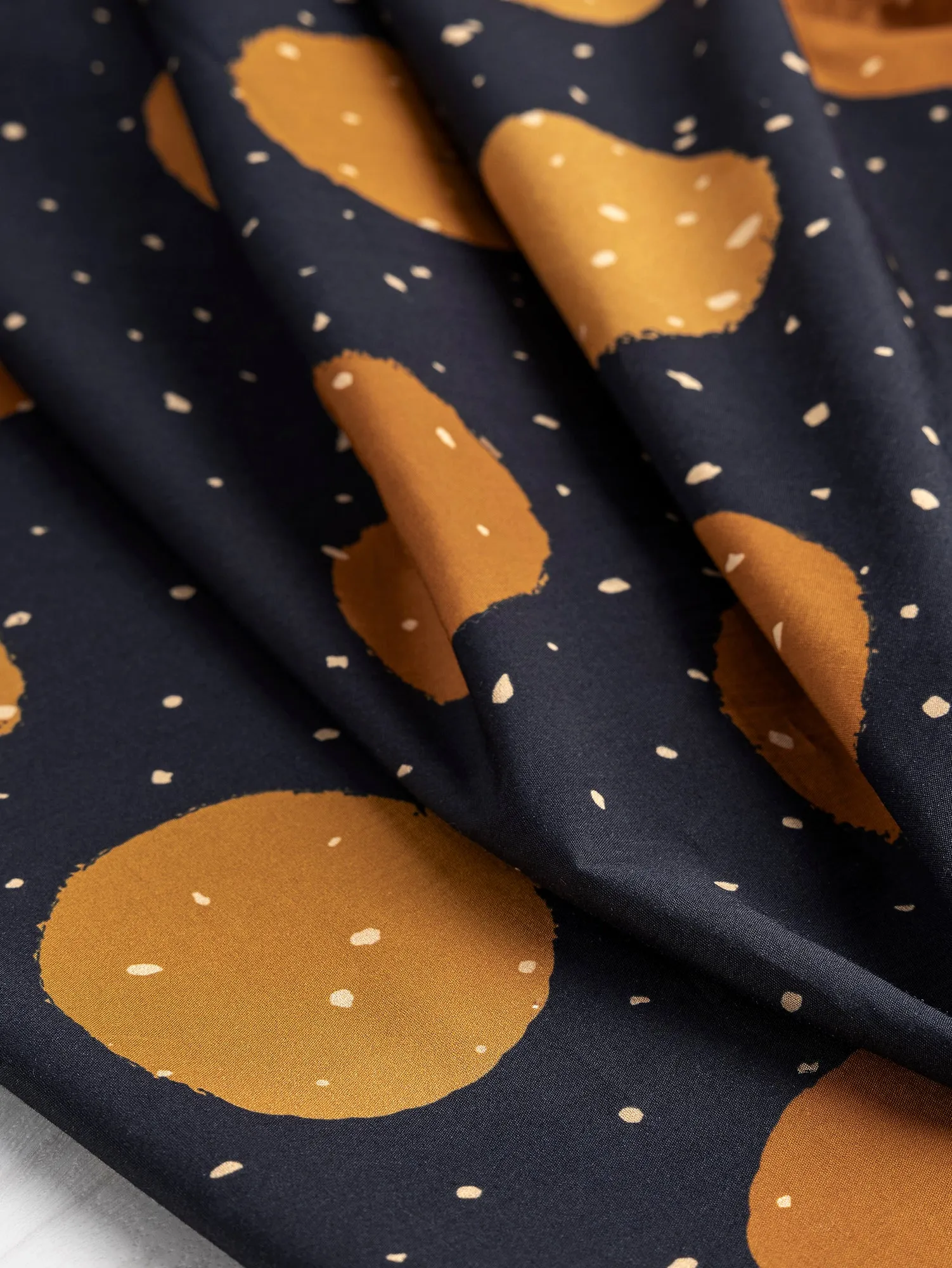 Oversize Polka Dot Print Cotton Poplin - Black   Bronze
