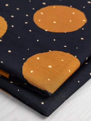 Oversize Polka Dot Print Cotton Poplin - Black   Bronze