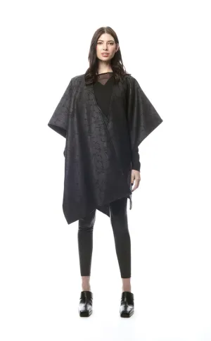 Padova Poncho Nero Crackle   Menswear Chevron Stripe