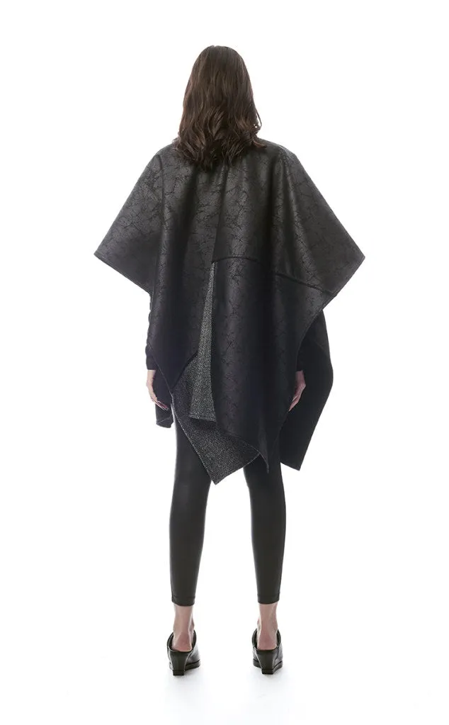 Padova Poncho Nero Crackle   Menswear Chevron Stripe