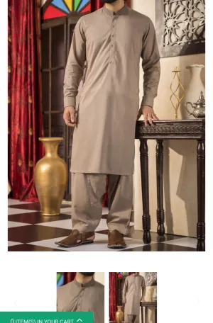 Pakistani Men Dress in Light Brown Color Model# Men 20