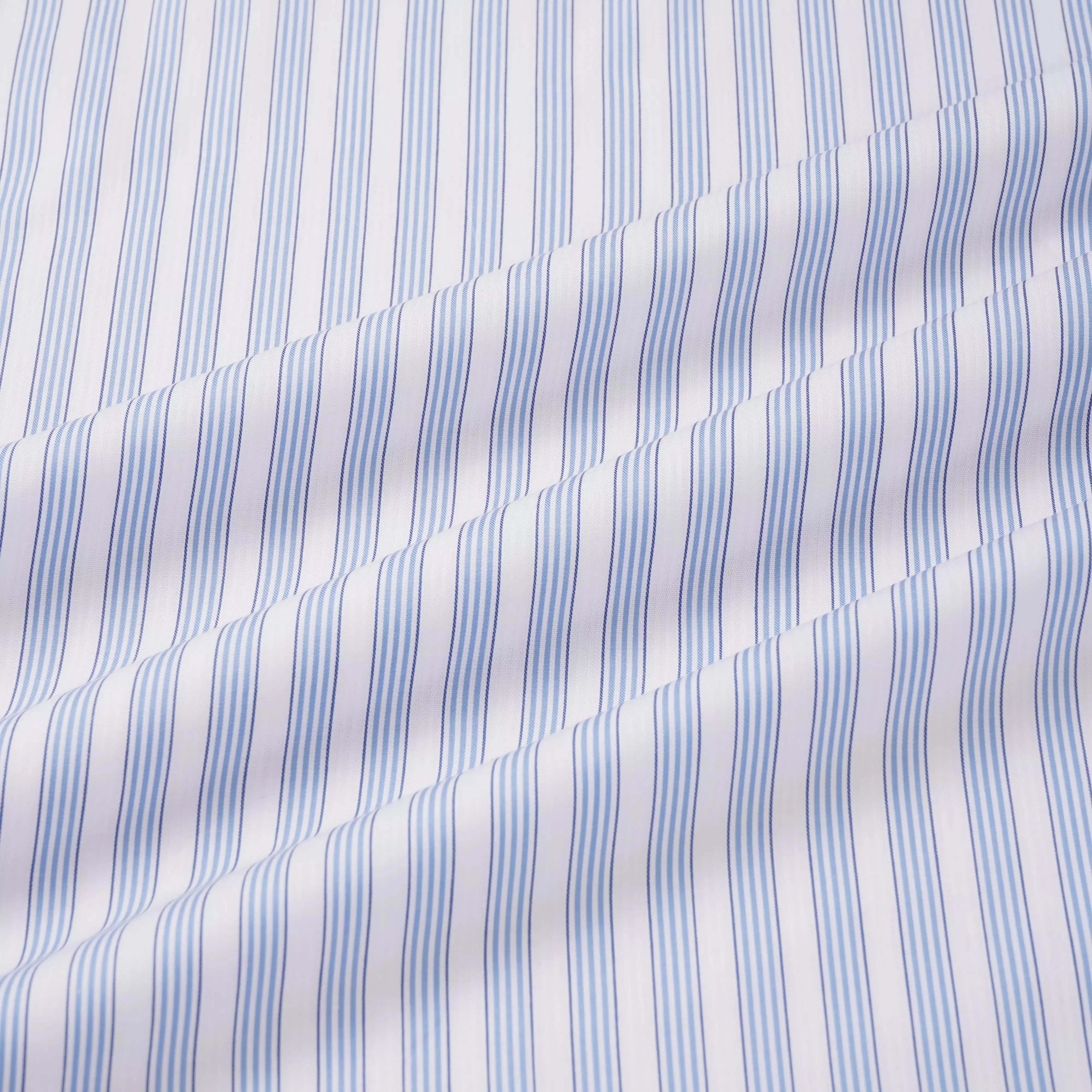 Pale Blue & White Slim Fit Double Cuff Barbican Stripe Formal Shirt
