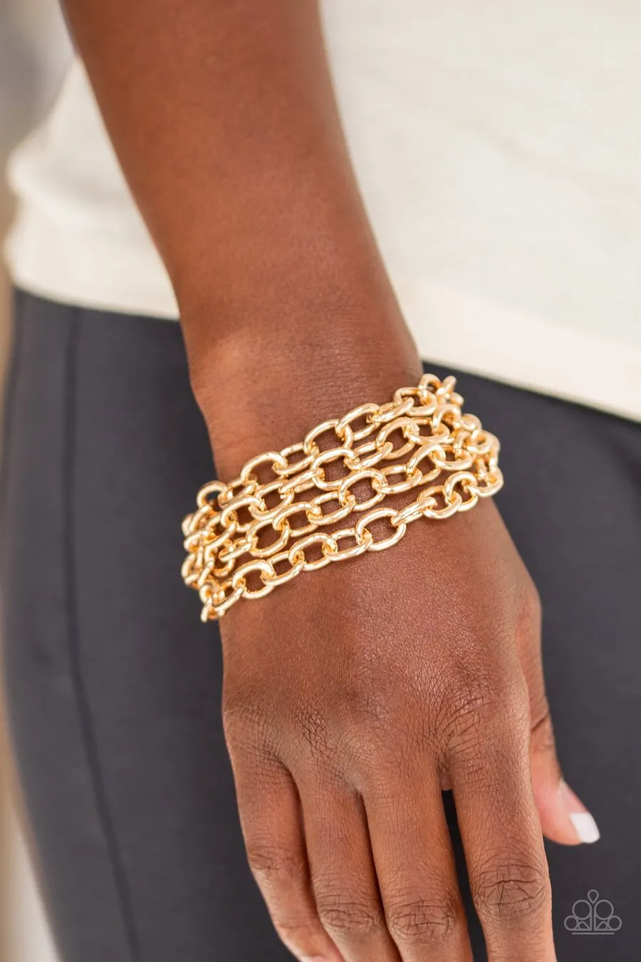 Paparazzi Fast Ball - Gold Bracelet