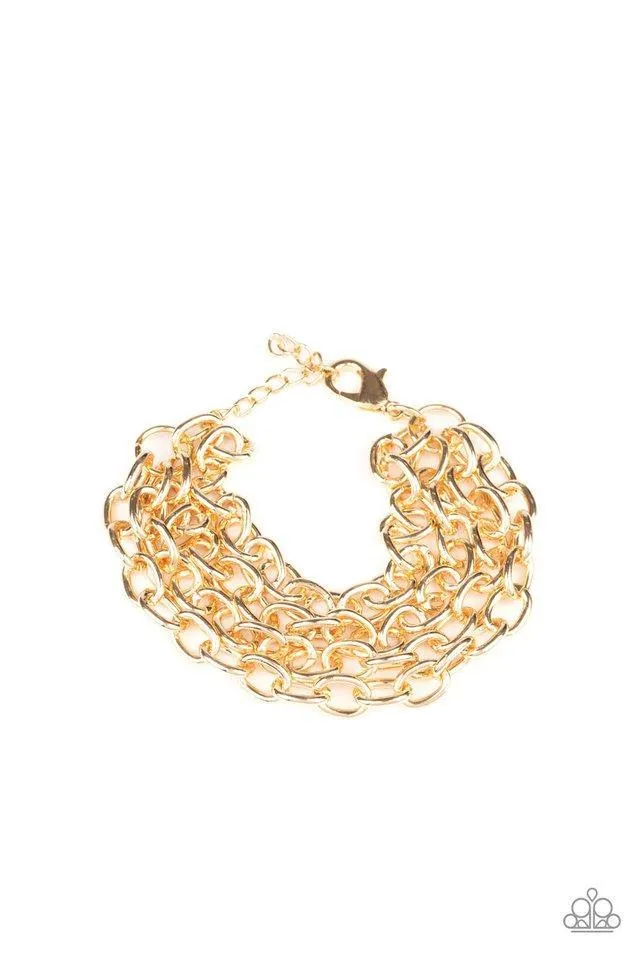 Paparazzi Fast Ball - Gold Bracelet