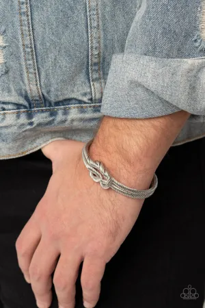 Paparazzi Nautical Grunge - Silver Cuff Bracelet